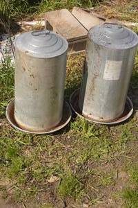 lot 77 image: galvanized feeders