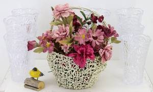Plastic Vases & Flowers