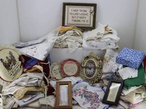 Doilies, Hand-Stitched & misc