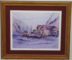 Norwegian Fishing Village Painting