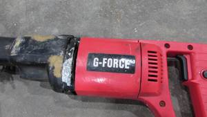 lot 10 image: (1) G-Force Reciprocating Saw (1) Black and Decker Mouse Sander and (1) Supply Bin w Some Supplies