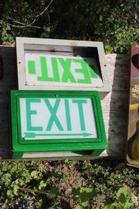 lot 316 image: Lot of (2) Metal EXIT Light Signs