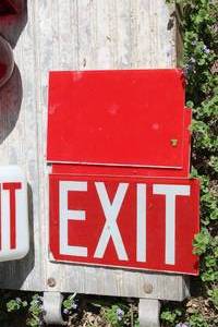 lot 317 image: Glass EXIT Light Sign