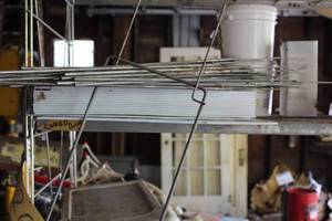 lot 365 image: Lot of (10) Metal Sign Stands with Plastic Advertisement
