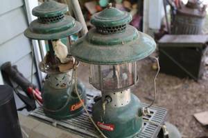 lot 364 image: Lot of (2) Coleman Green Camping Lanterns