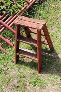 lot 474 image: Vintage 2 Metal Step Ladder