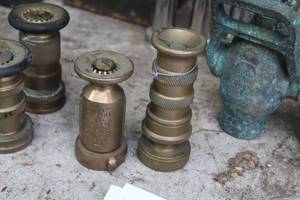 lot 551 image: Lot of (2) Vintage Brass Water Hose Nozzles