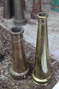 lot 556 image: Lot of (2) Vintage Brass Water Hose Nozzles