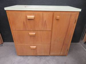 CUTE WOODEN CHEST OF DRAWERS ON CASTORS