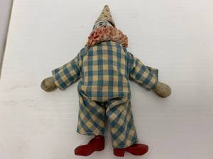 Vintage Wooden Clown Toy Very Old