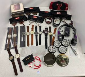 Group Of Wrist watches, Glasses, Hats And More