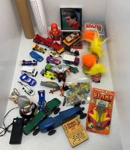Group Of Vintage Toys And 2009 HotWheels Redline Club Poster and more