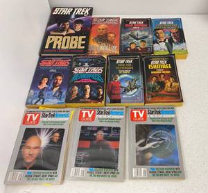 Group Of Star Trek Books And Poster