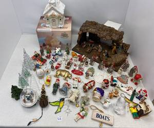 Group Of Christmas Items Including Precious Moments And More