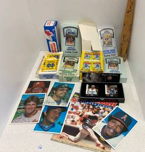 Group Of Misc. Sports Cards And More Including Photos, Bat And More