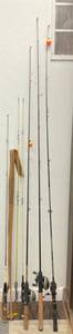 Group Of Vintage Fishing Poles Including Bristol Brand Octagon Metal