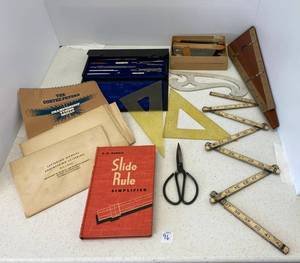 Misc. Vintage Drafting Tools And Books