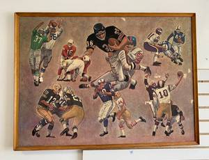 1964 framed Dave Boss Football Print 30 x 41