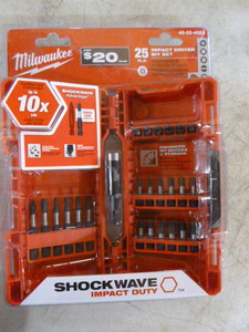 lot 196 image: Milwaukee 25 Piece Impact Driver Bit Set