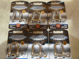 lot 215 image: 6 Shoreline Marine Stainless Steel Straight Anchor Shackles