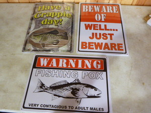 lot 355 image: 3 Metal Signs