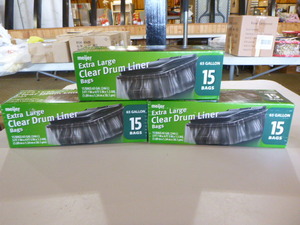 lot 401 image: 3 Boxes of Meijer Extra Large Clear Drum Liner Bags