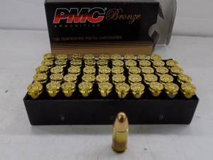 lot 27 image: 50 PMC Bronze 9mm Luger 115gr FMJ