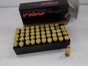 lot 35 image: 50 PMC Bronze 9mm Luger 115gr FMJ