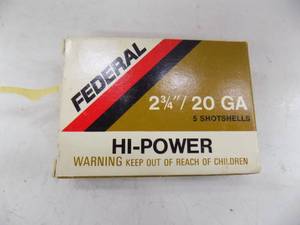 lot 44 image: 5 Federal 20ga 2 34