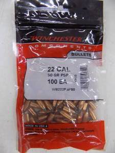 lot 106 image: 100 Winchester 22 Cal 50gr