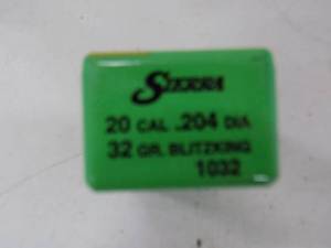 lot 110 image: 100 Sierra 20 Cal .204 32gr