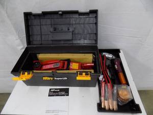 lot 12 image: MVP Super Lift 4000lbs Hydraulic Floor JackJumper CablesFlashlight With Storage Box