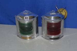 Pair of Port and Starboard boat lantern lights- hardwired