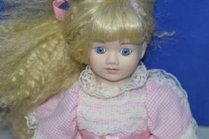 Pink Dress Porcelain Doll
