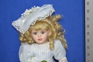 Brass Key Doll in blue