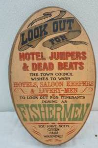 lot 139 image: wood wall fisherman plaque