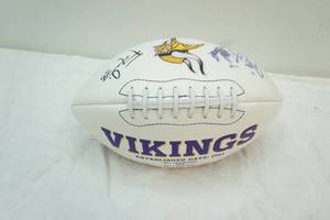 lot 156 image: collectible Minnesota Vikings signed football