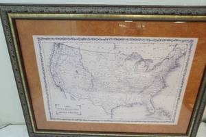 lot 184 image: 1861 Forts & Military posts framed map