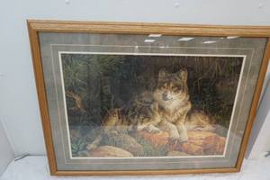 lot 186 image: resting wolves framed print