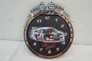 lot 60 image: collectible Nascar Dale Earnhardt wall clock