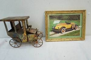 lot 124 image: metal musical antique car