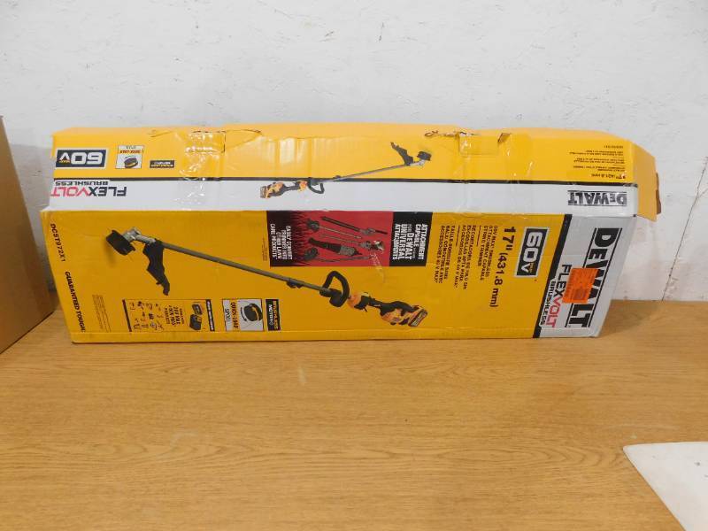lot 7 image: DEWALT FLEXVOLT 60-Volt MAX Lithium- Ion Electric Cordless Attachment Capable String Trimmer