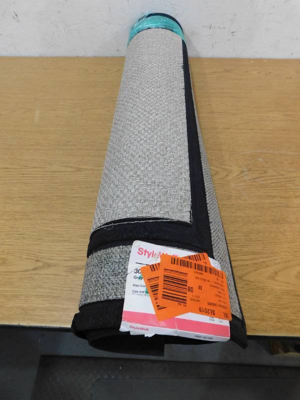 lot 37 image: StyleWell Racetrack Gray 30 in. x 47 in. Rubber Door Mat