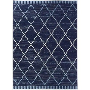 lot 86 image: Hampton Bay Diamond Blue 5 ft. x 7 ft. IndoorOutdoor Area Rug