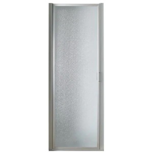 lot 98 image: Franklin Brass 34 in. x 63-34 in. Framed Pivot Shower Door in Chrome with Rain Glass