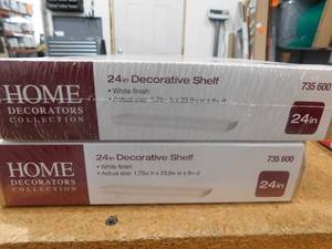 lot 59 image: (2) Home Decorators Collection 24 in. L x 8 in. W Profile White Shelf