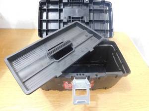 lot 67 image: (2) Husky 16 in. Plastic Portable Tool Box with Metal Latch (1.6 mm) in Black