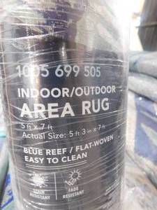 lot 85 image: Hampton Bay Blue Reef 5 ft. x 7 ft. IndoorOutdoor Area Rug