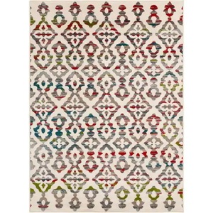lot 88 image: Bazaar Nannew SnowMulti 5 ft. x 7 ft. Medallion Polypropylene Area Rug