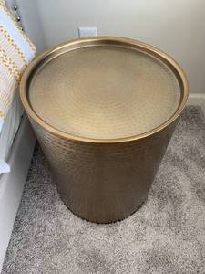Hammered Brass Cylindrical Tables